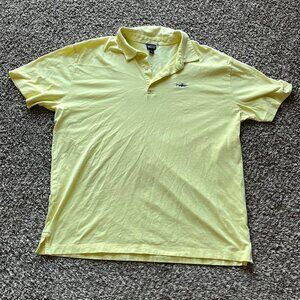 Yellow Patagonia Mens Large Polo Shirt, Embroidered Fish Logo